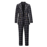 2PC Plaid Pant Set