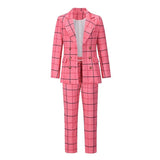 2PC Plaid Pant Set