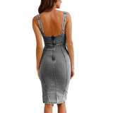 Denim Button Front Dress