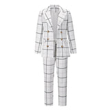 2PC Plaid Pant Set