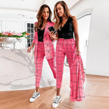 2PC Plaid Pant Set