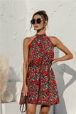 Halter Floral Midi Dress