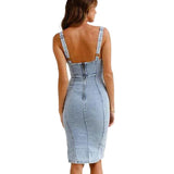 Denim Button Front Dress