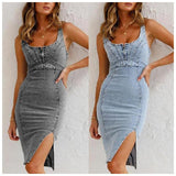 Denim Button Front Dress