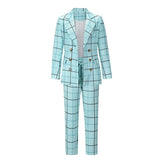 2PC Plaid Pant Set