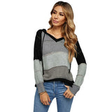 Hooded Color Block Sweater