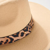 Animal Print Strap Panama Hat