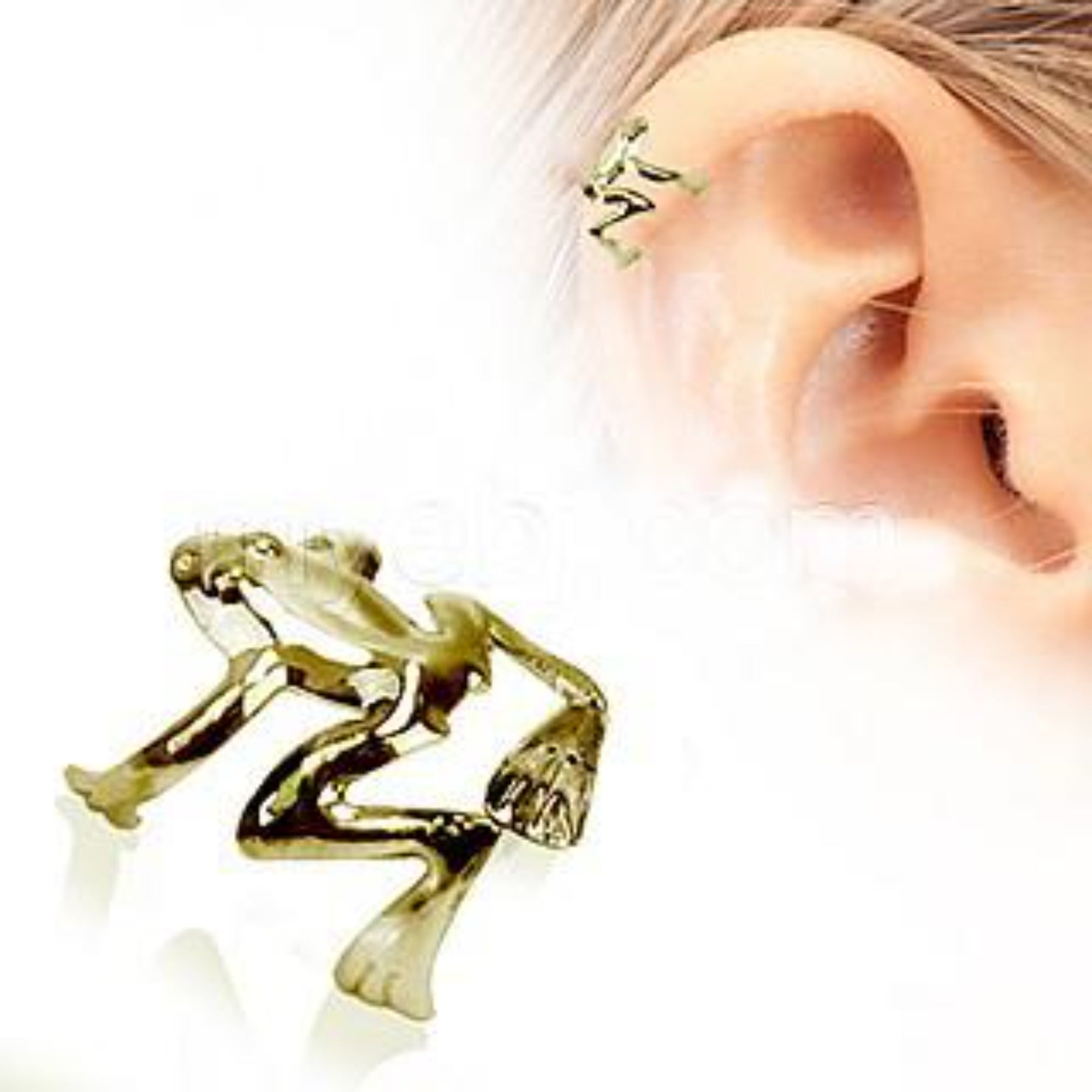 Antique Gold Tree Frog Ear Cuff