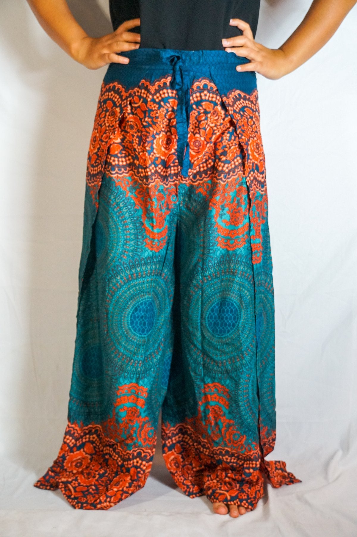 Hippie Pants Women Bright Teal Harem Pants Boho Trousers Small to