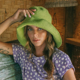 Lime Green Crochet Sun Hat